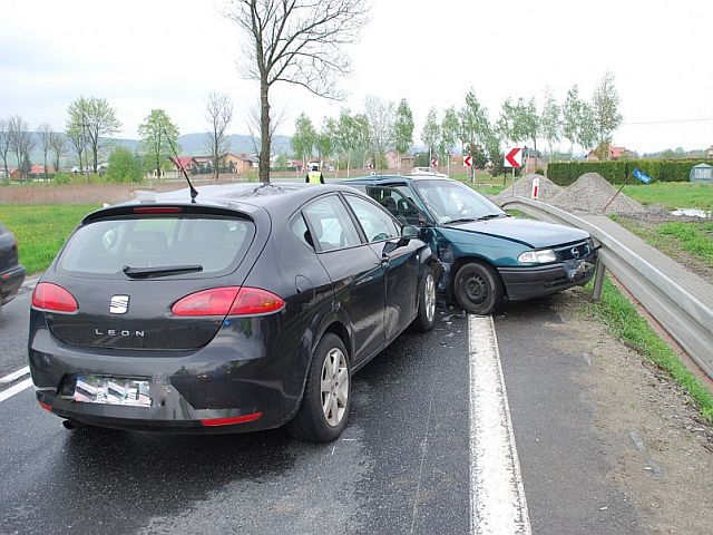 Zderzenie dwóch pojazdów w Kołaczycach